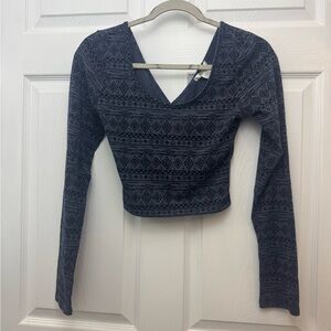 Bozzolo Women’s Navy Geometric Crop Top Size Medium